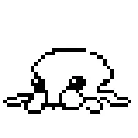 Pixel-art octopus crawling