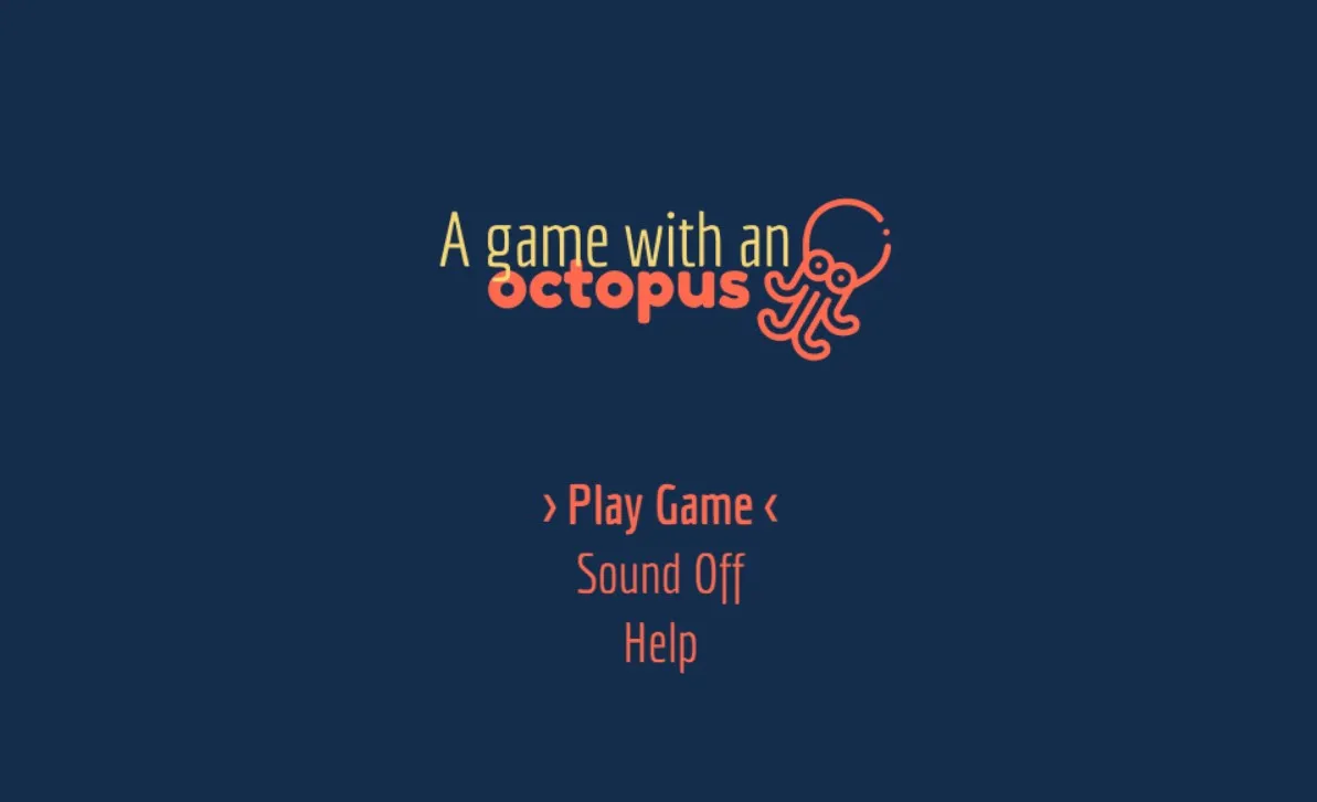 The octopus game’s title screen